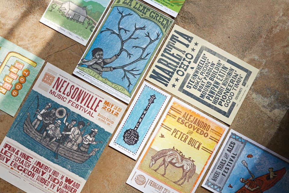 Woodcut and letterpress posters