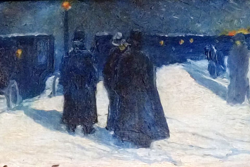 Main Everett Shinn Winter in the Park at Night