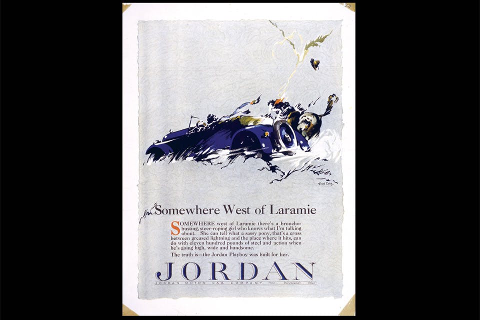 Jordan Motor Car Co "Somewhere West of Laramie" advertisement