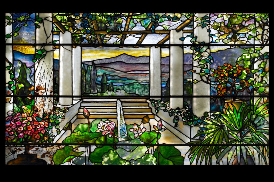 Tiffany-Studios-Garden-landscape-window Tiffany-Studios-Garden-landscape-window