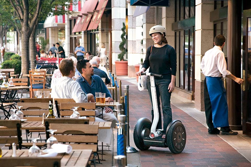 segaway tours columbus Woman at city cafe