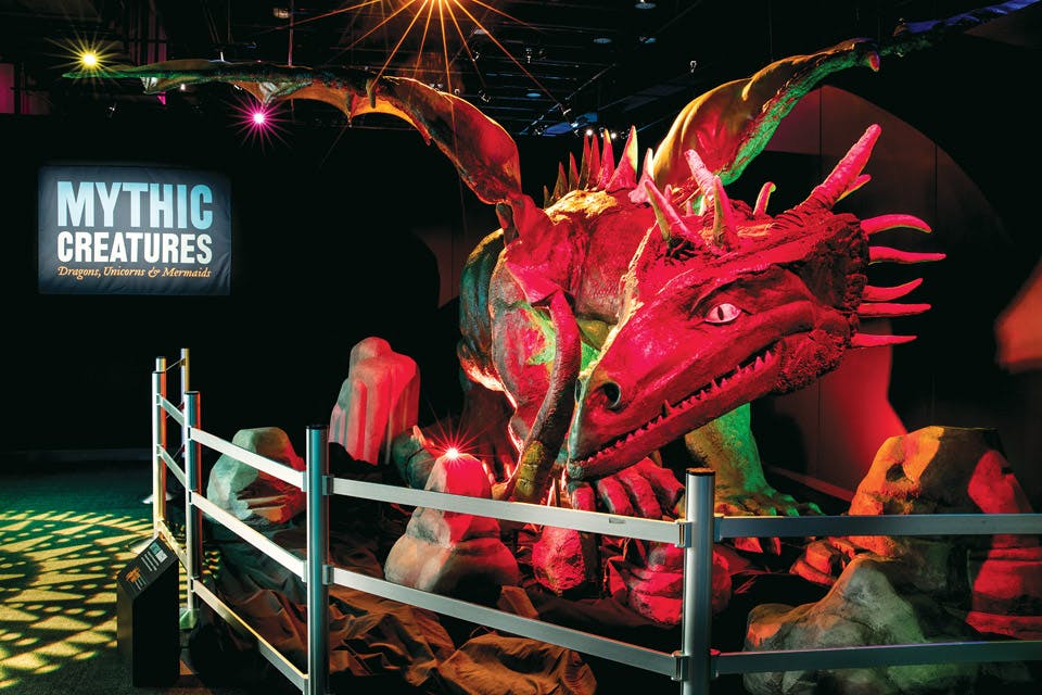Dragon at Mythic creatures exhibit COSI