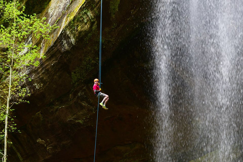 Rappelling in the Hocking Hills