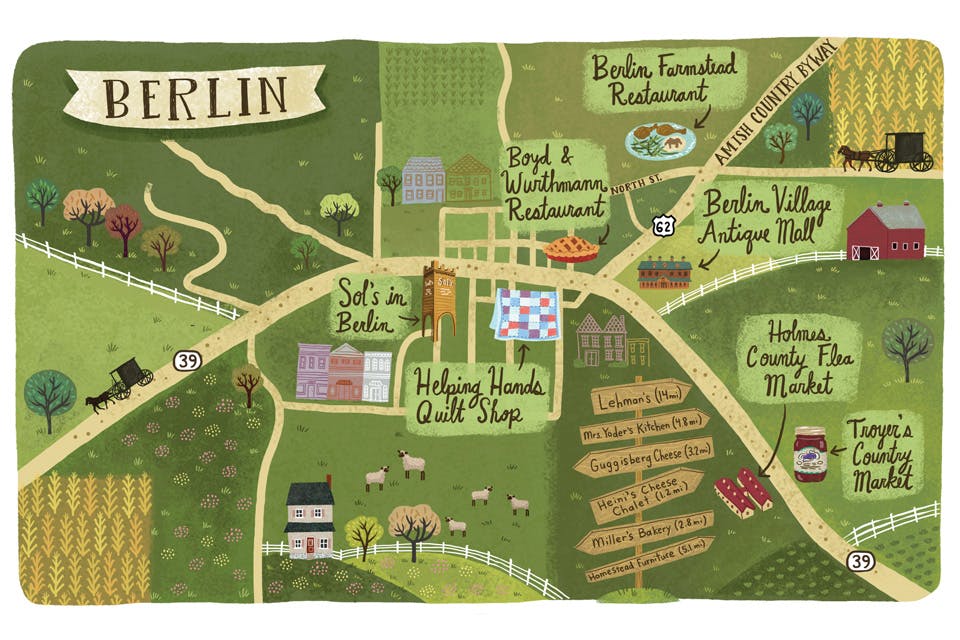Amish country map  berlin