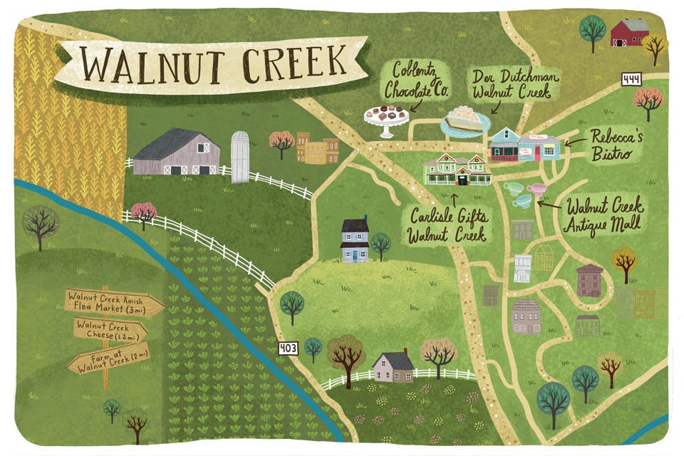 Map of Walnut Creek Amish Country