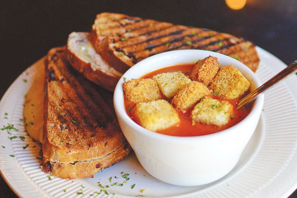 Grilled cheese and tomato basil soup at Rebecca's Bistro