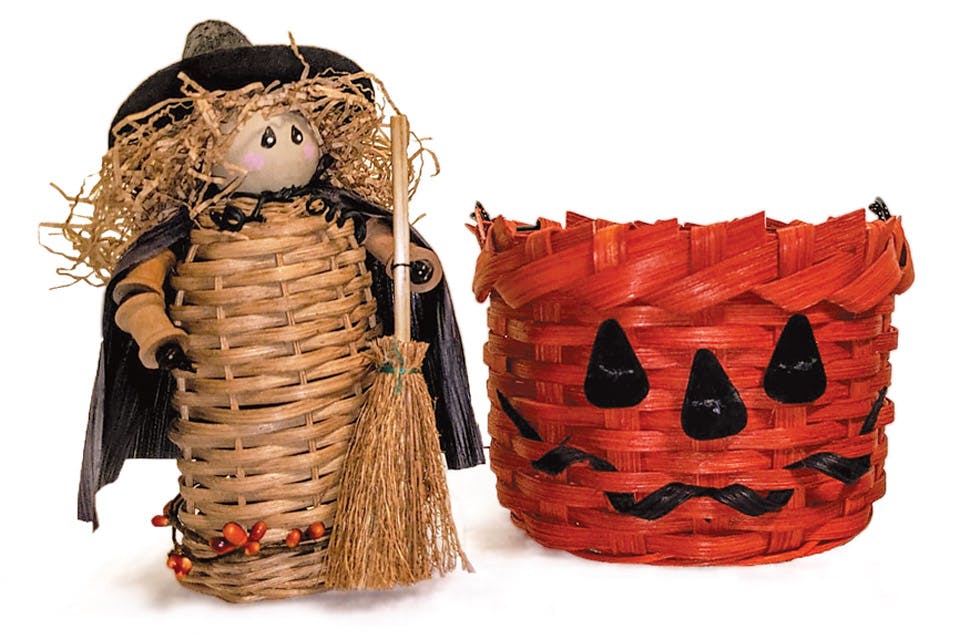 Witch and pumpkin baskets