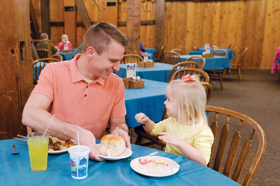 Dad and daughter at The Barn Restaurant Barn-Restaurant-Family