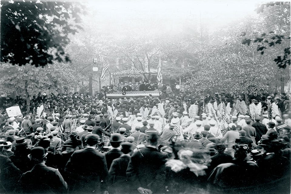 William McKinley speaking to crowd William McKinley speaking to crowd