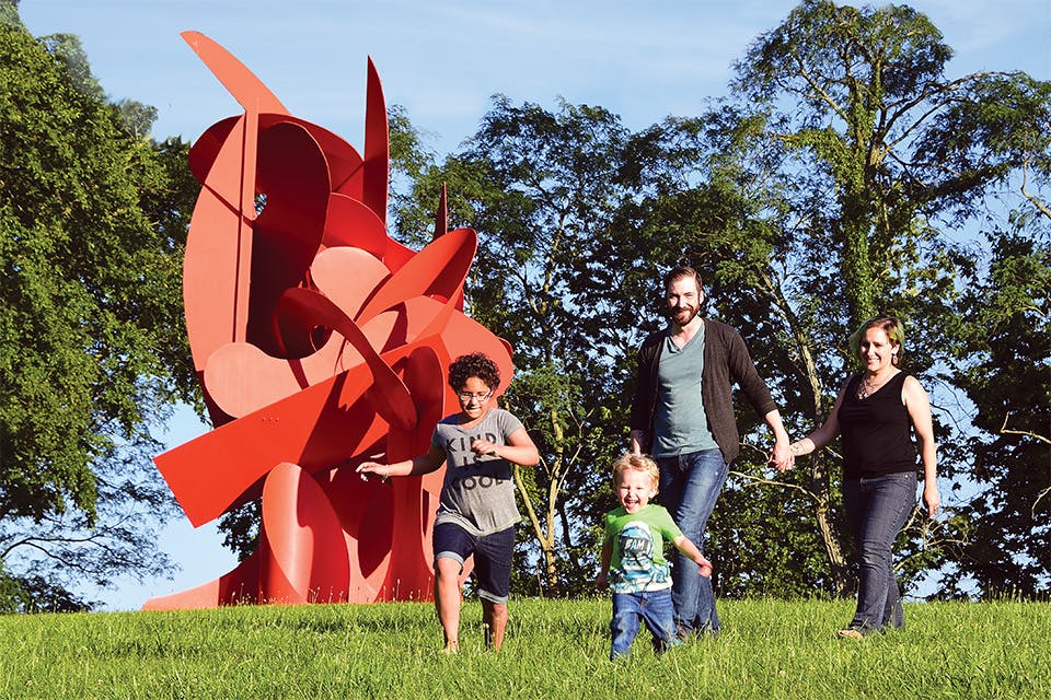  Family walking at Pyramid Hill Sculpture Park & Museum