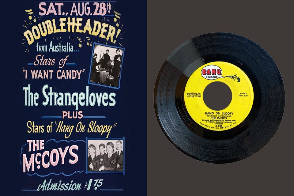 "Hang On Sloopy" record and concert poster