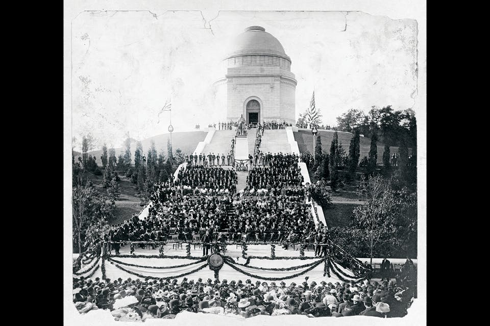 Theodore Roosevelt and crowd at McKinley Memorial