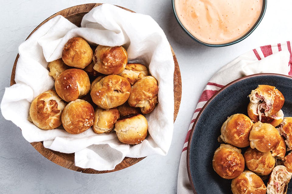 Frank's Kraut Reuben Pretzel Bites