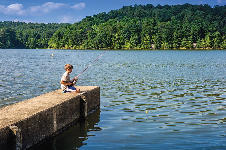 Child fishing at Salt Fork State Park (photo by Laura Watilo Blake)