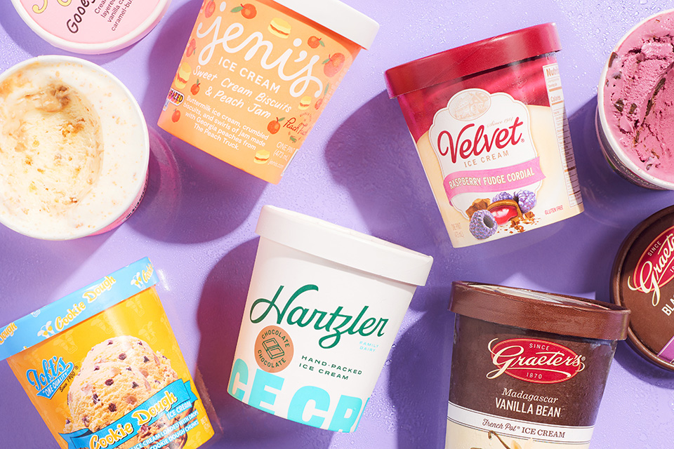 Jeni's, Velvet, Graeter's, Hartzler and Toft's ice creams