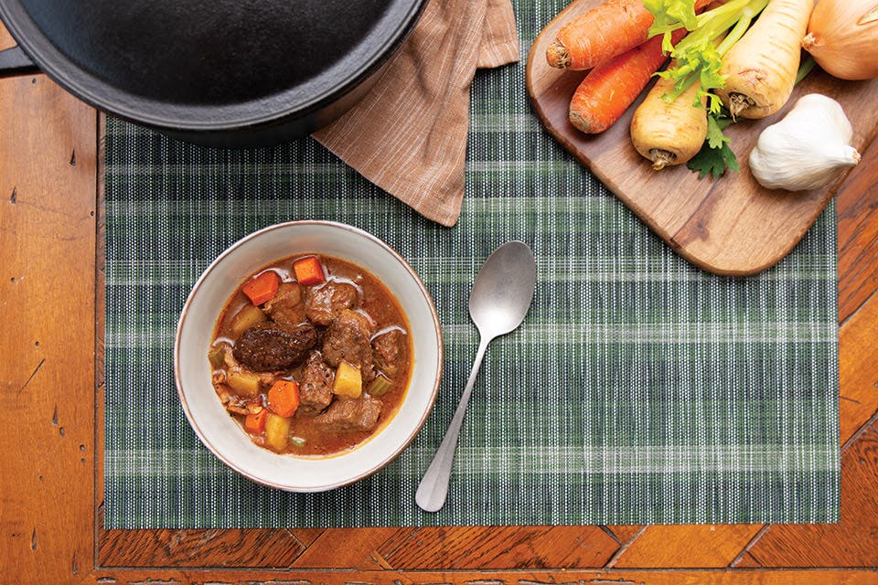 Irish beef stew with Guinness stout