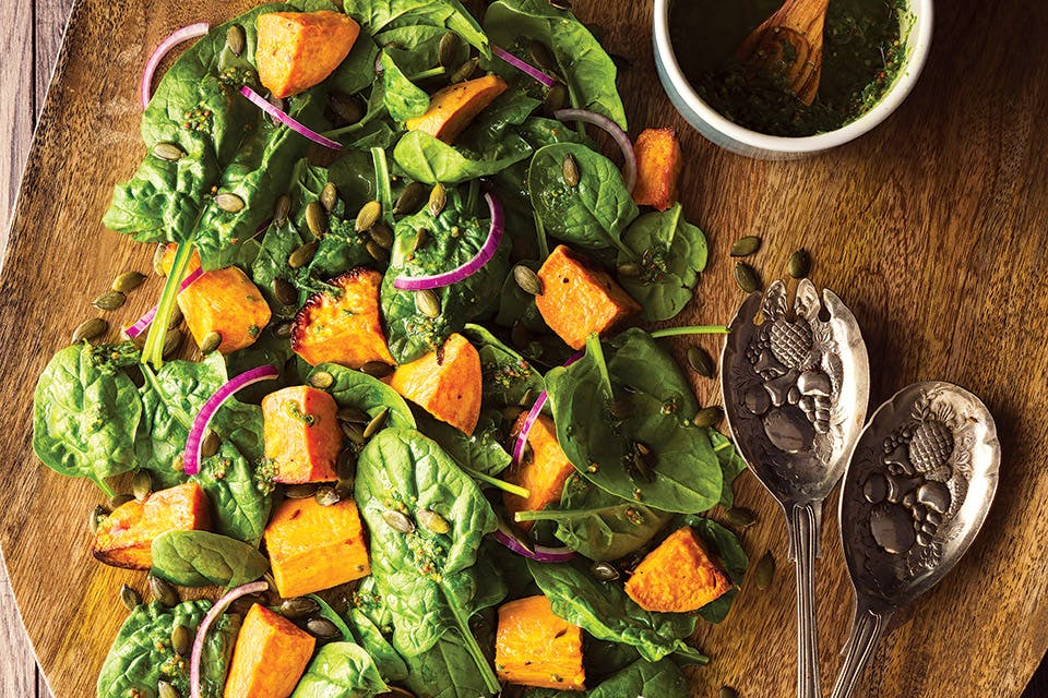 Spinach and sweet potato