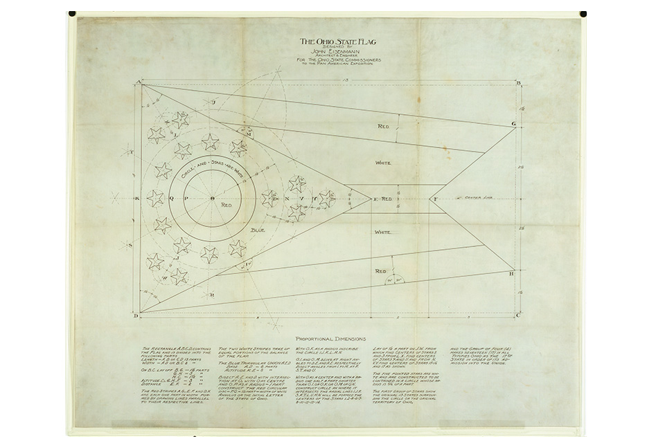 Diagram for design of Ohio's state flag