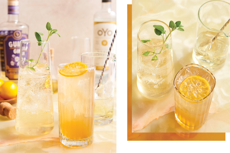 Sage Advice and O Holy Chai cocktails (photo by Megann Galehouse, styling by Betty Karslake)