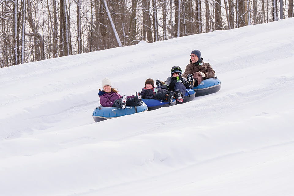 Family tubing at Snow Trails