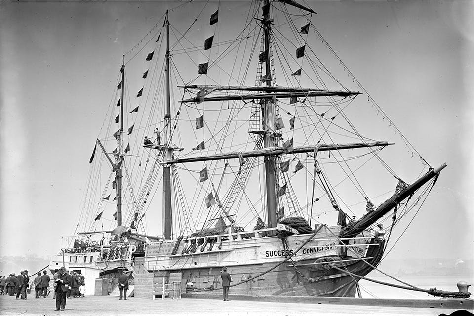 Historic photo of the “Success” docked