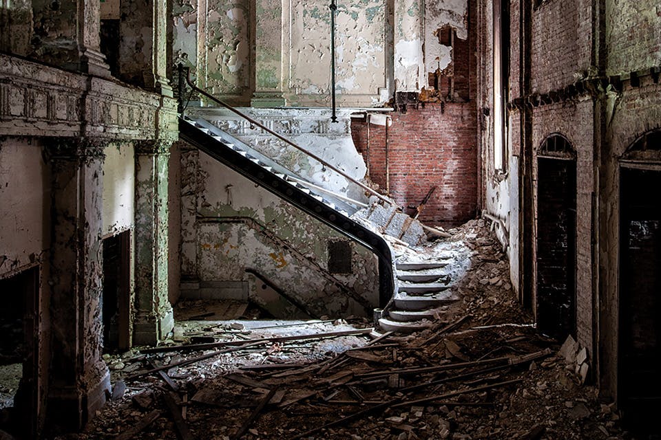 Abandoned Tome School interior