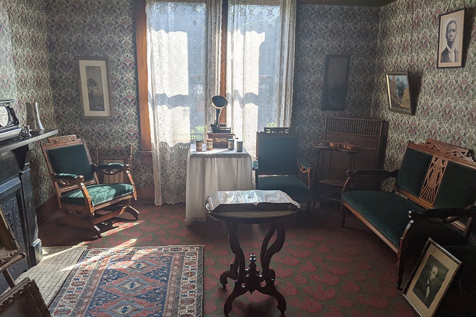 Interior of Paul Laurence Dunbar House Historic Site in Dayton (photo courtesy of National Afro American Museum & Cultural Center)