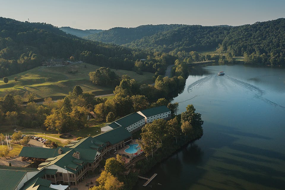 Aerial view of Stonewall Resort in Roanoke (photo courtesy of West Virginia Department of Tourism)