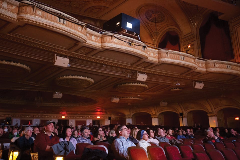 Crowd watching movie in theater at Cleveland International Film Festival (photo by Tim Smith)