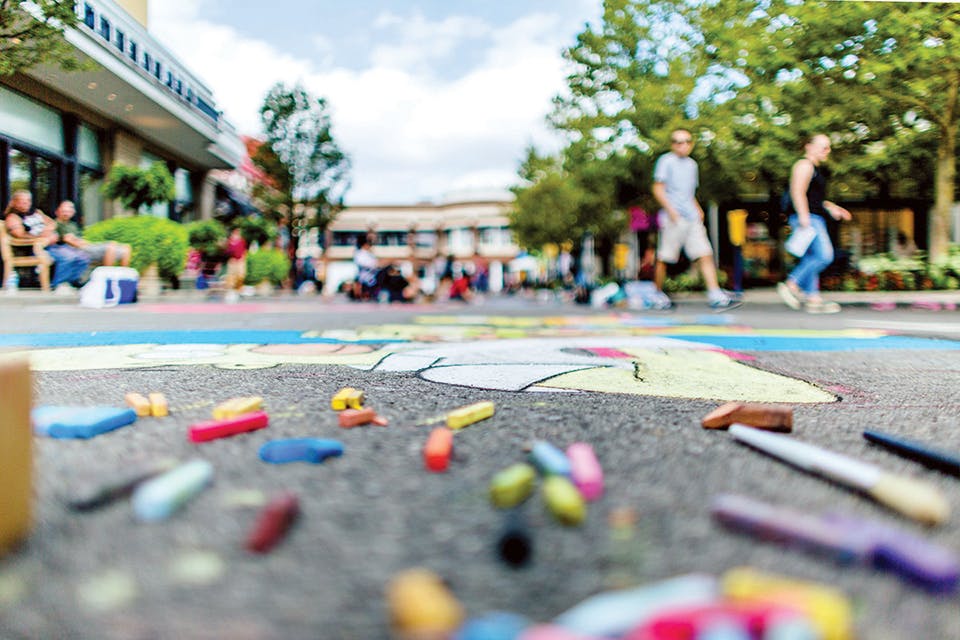 Chalk and sidewalk at the “Chalk the Block” event in Columbus’ Easton Town Center (photo courtesy of Easton Town Center)