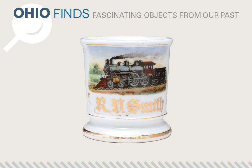 19th century shaving mug hand painted by J.R. Volden of Cleveland (photo courtesy of Garth’s Auctioneers & Appraisers)