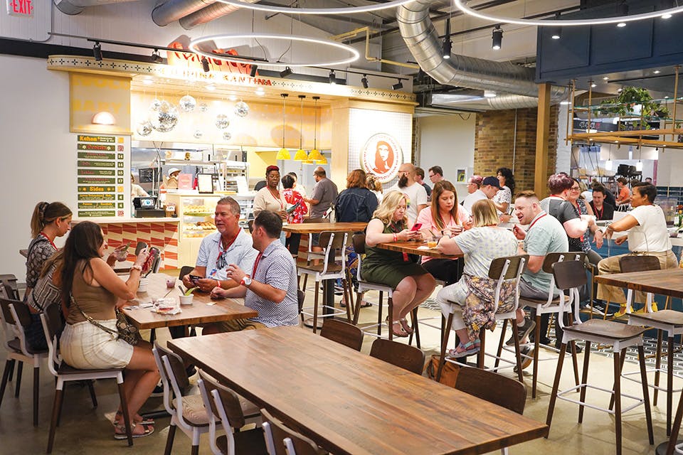 Customers eating at the Gatherall food hall in Norwood (photo courtesy of the Gatherall)
