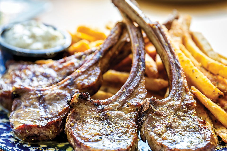 Lamb chops served with fries and tzatziki at Fillo in Cincinnati (photo by Matthew Allen)