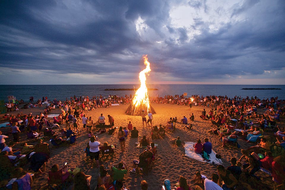 Bonfire at Discover Presque Isle in Erie, Pennsylvania (photo courtesy of VisitErie)