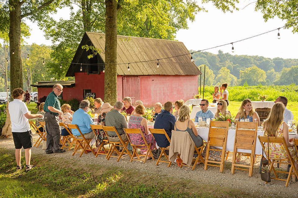 The Witten Farm Market outdoor dinner in Washington County (photo courtesy of Whitten Farm Market)