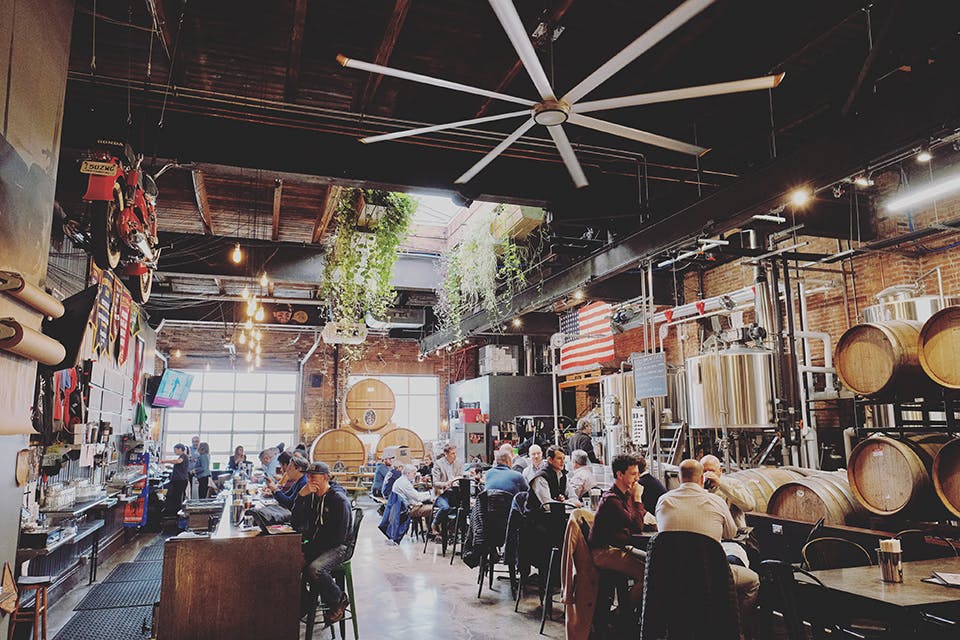 Interior of Cleveland’s Noble Beast Brewing Co. (photo courtesy of Noble Beast Brewing Co.)
