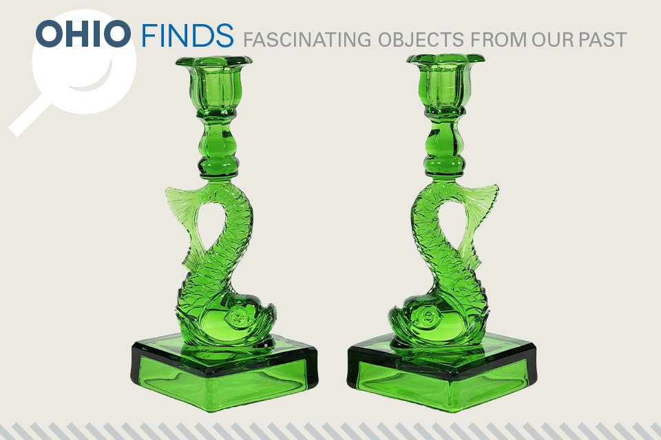 硝子ピストル置物CristalleriesedeChampagne Ohio Finds: Candlesticks from Newark's A.H. Heisey & Co.