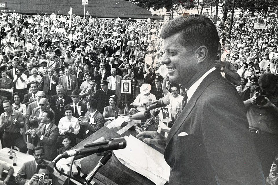 John F. Kennedy campaigning at Cleveland’s Euclid Beach Park in 1960 (photo by Frank Aleksandrowicz from the Cleveland Press Collections, courtesy of the Michael Schwartz Library Special Collections, Cleveland State University)