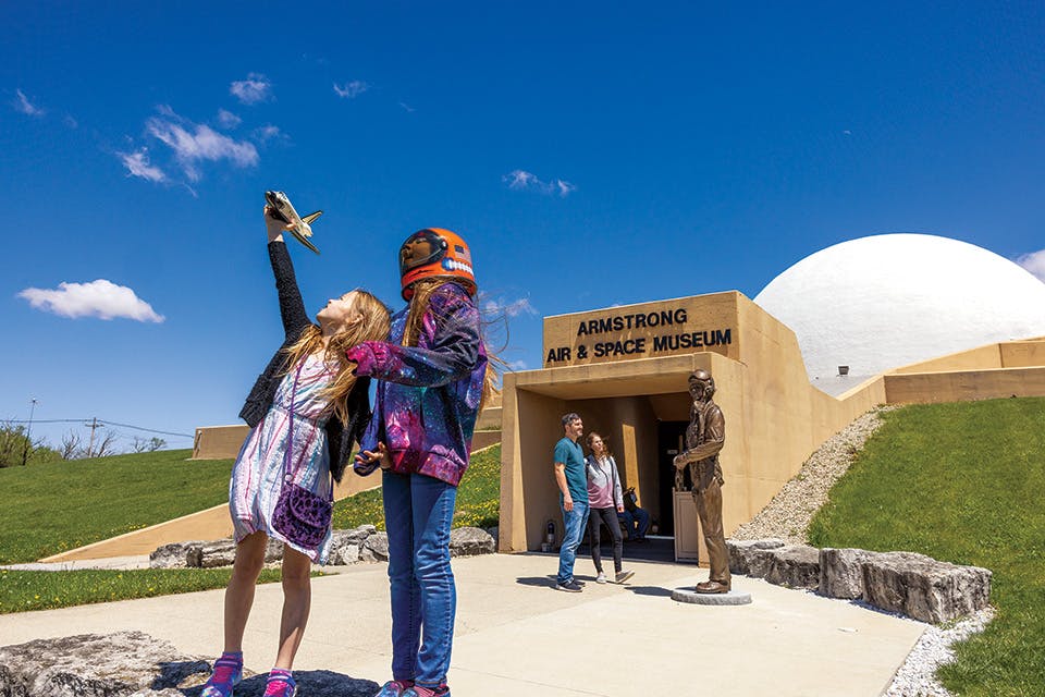 People at Armstrong Air & Space Museum in Wapakoneta (photo by Laura Watilo Blake)