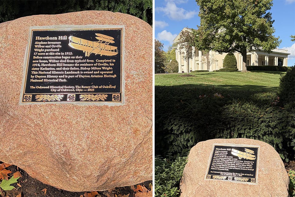 Historic Marker at Hawthorn Hill (courtesy of Dayton History)