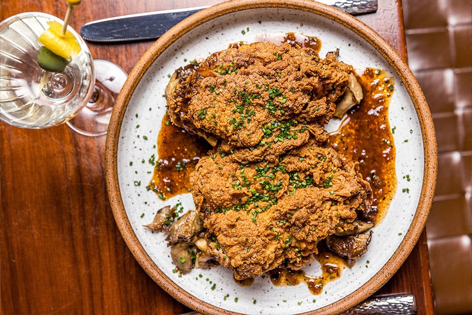 Fried Miller Amish Chicken dish from chef Corey Cova's summer menu (photo courtesy of Metropole) Fried Miller Amish Chicken dish from chef Corey Cova's summer menu (photo courtesy of Metropole)