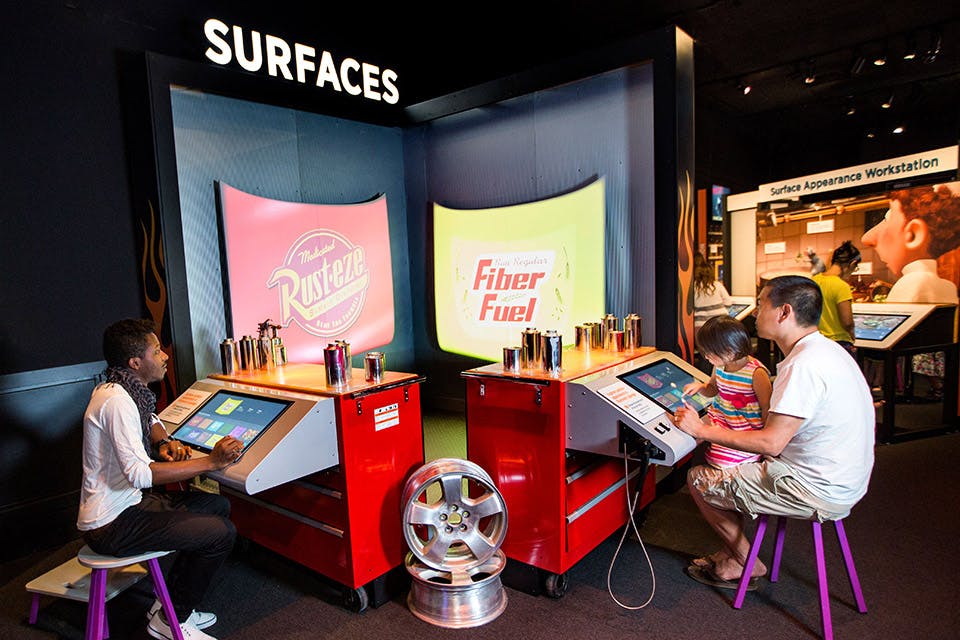 Pixar  “Cars” Textures Surfaces Immersive (courtesy of COSI)
