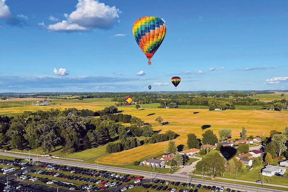 Hot air balloons in flight (photo courtesy of Champaign County Visitors Bureau) Hot air balloons in flight (photo courtesy of Champaign County Visitors Bureau)