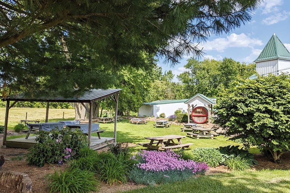 Garden at Troutman Vineyards & Winery set up for Woof Stock Yappy Hour (photo courtesy of Troutman Vineyards & Winery)