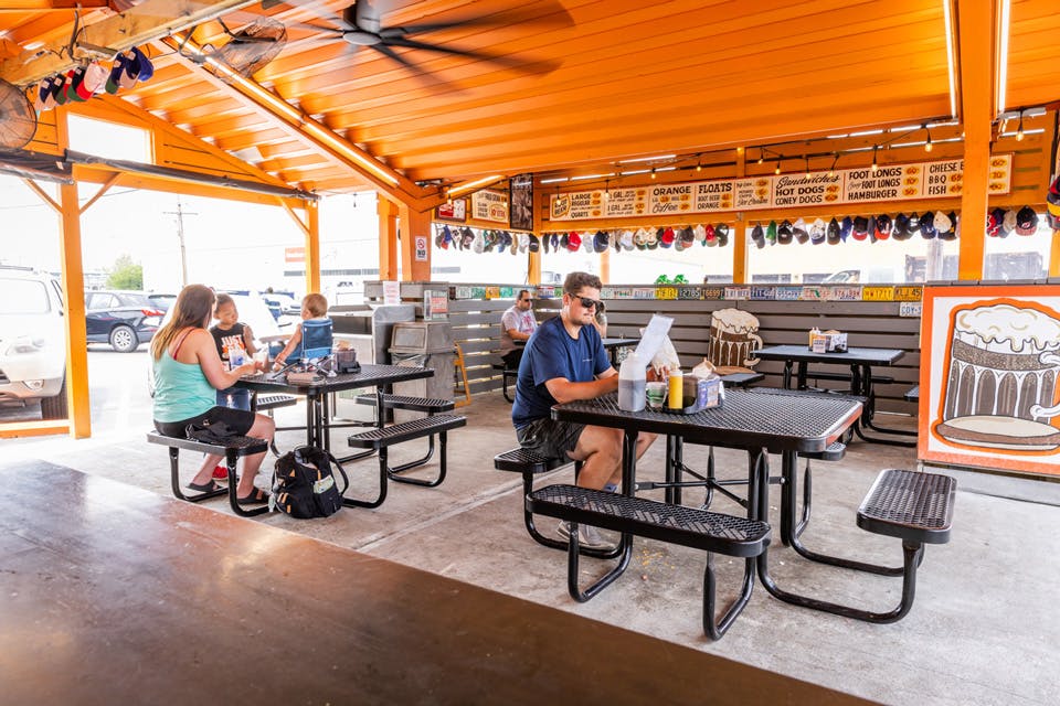 The covered outdoor dining area at The Root Beer Stand in Sharonville (photo by Matthew Allen) The covered outdoor dining area at The Root Beer Stand in Sharonville (photo by Matthew Allen)
