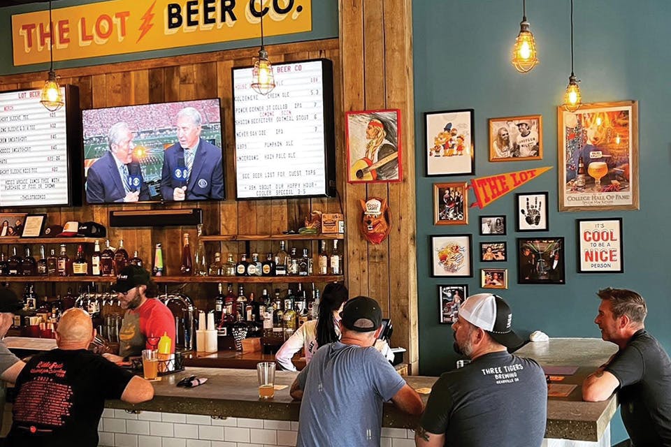 People at bar at The Lot Beer Co. in Granville (photo courtesy of The Lot Beer Co.)