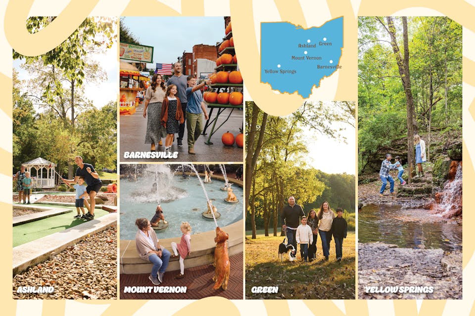 Ohio Magazine Best Hometowns 2025 26 (photos by Kevin Kopanski, Megan Leigh Barnard, Brian Kaiser and Matthew Allen)