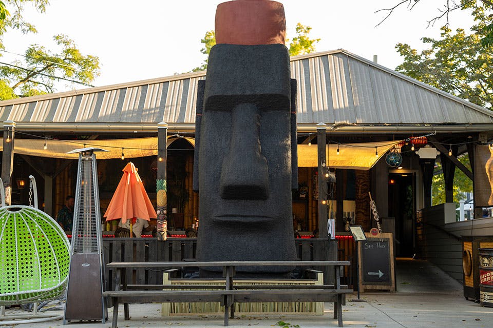 Maoi from Kahiki in Columbus outside Huli Huli in Powell (photo by Jonathan Adkins)