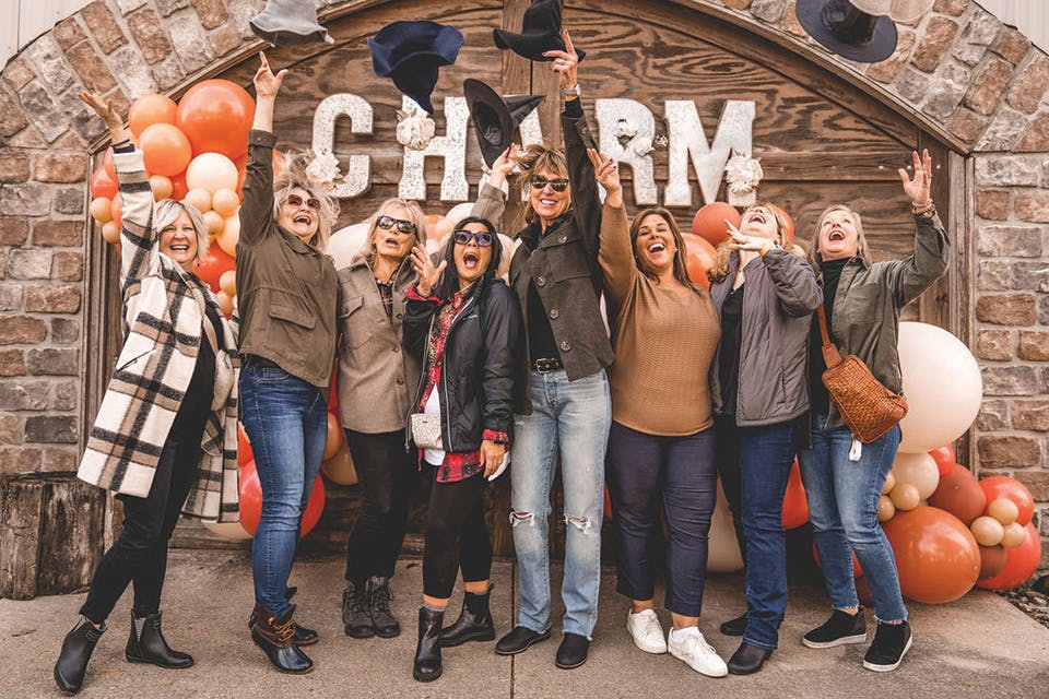 Women posing at Charm at the Farm in Lebanon (photo courtesy of Charm at the Farm)