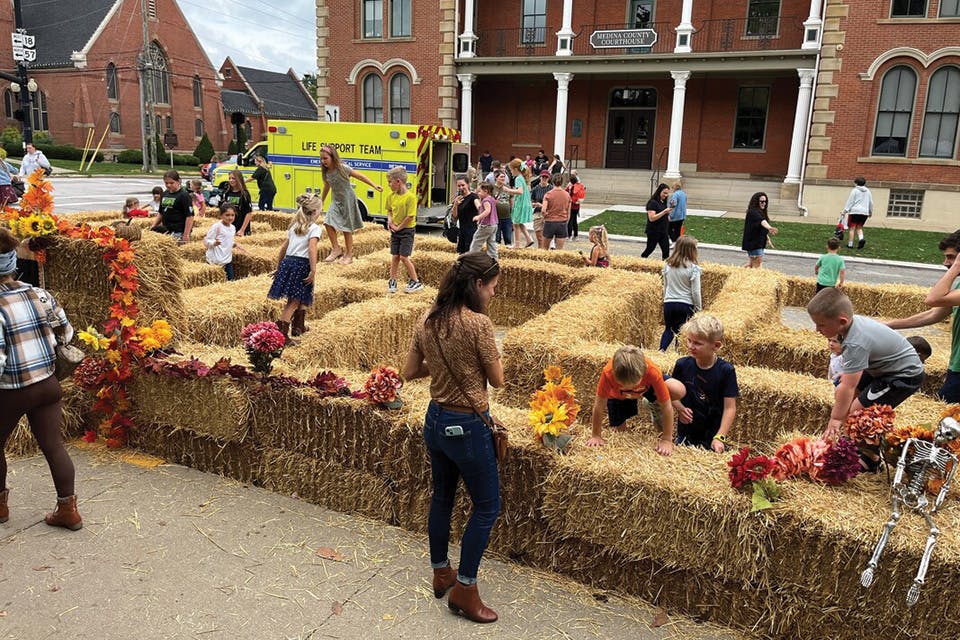 Kids playing in hay maze at Medina Fall Festival in Medina (photo courtesy of Main Street Medina) Kids playing in hay maze at Medina Fall Festival in Medina (photo courtesy of Main Street Medina)